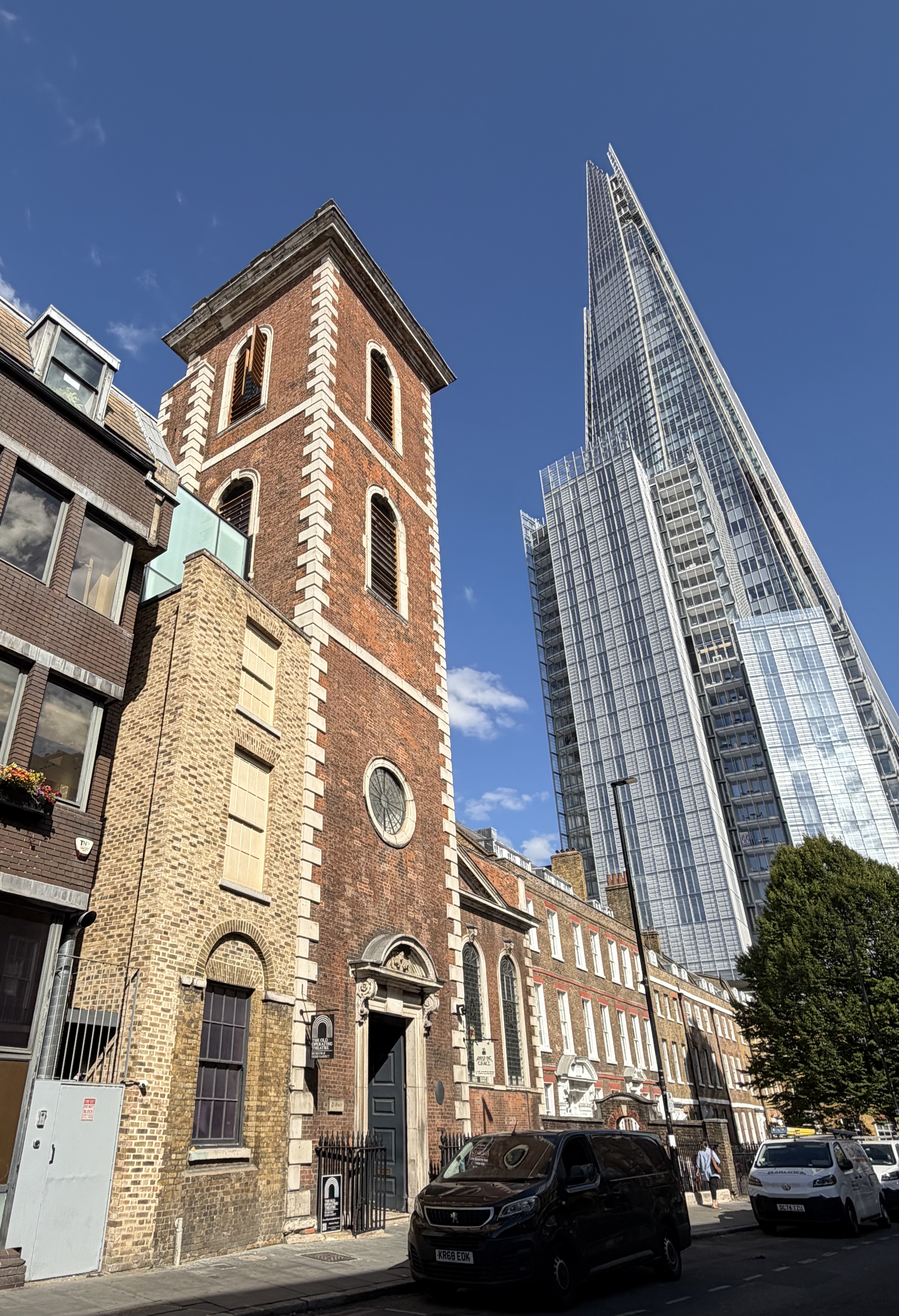 Old Operating Theatre Museum and Herb Garret in London. The museum is located near London Bridge Station and Borough Market. The Shard Skyscraper can be seen in the background
