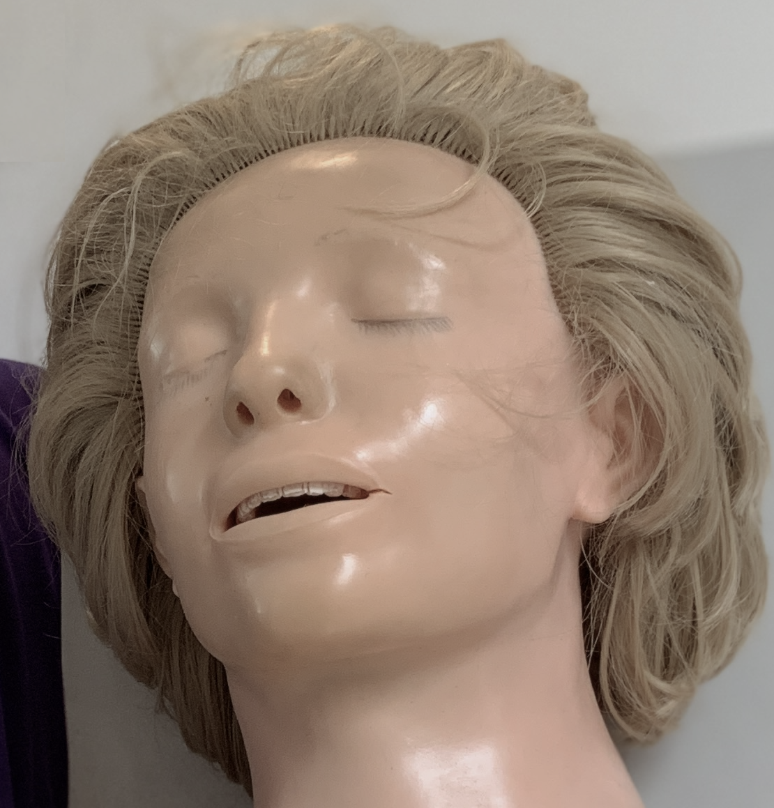 Face of the Anatomic Anne manikin by Laerdal