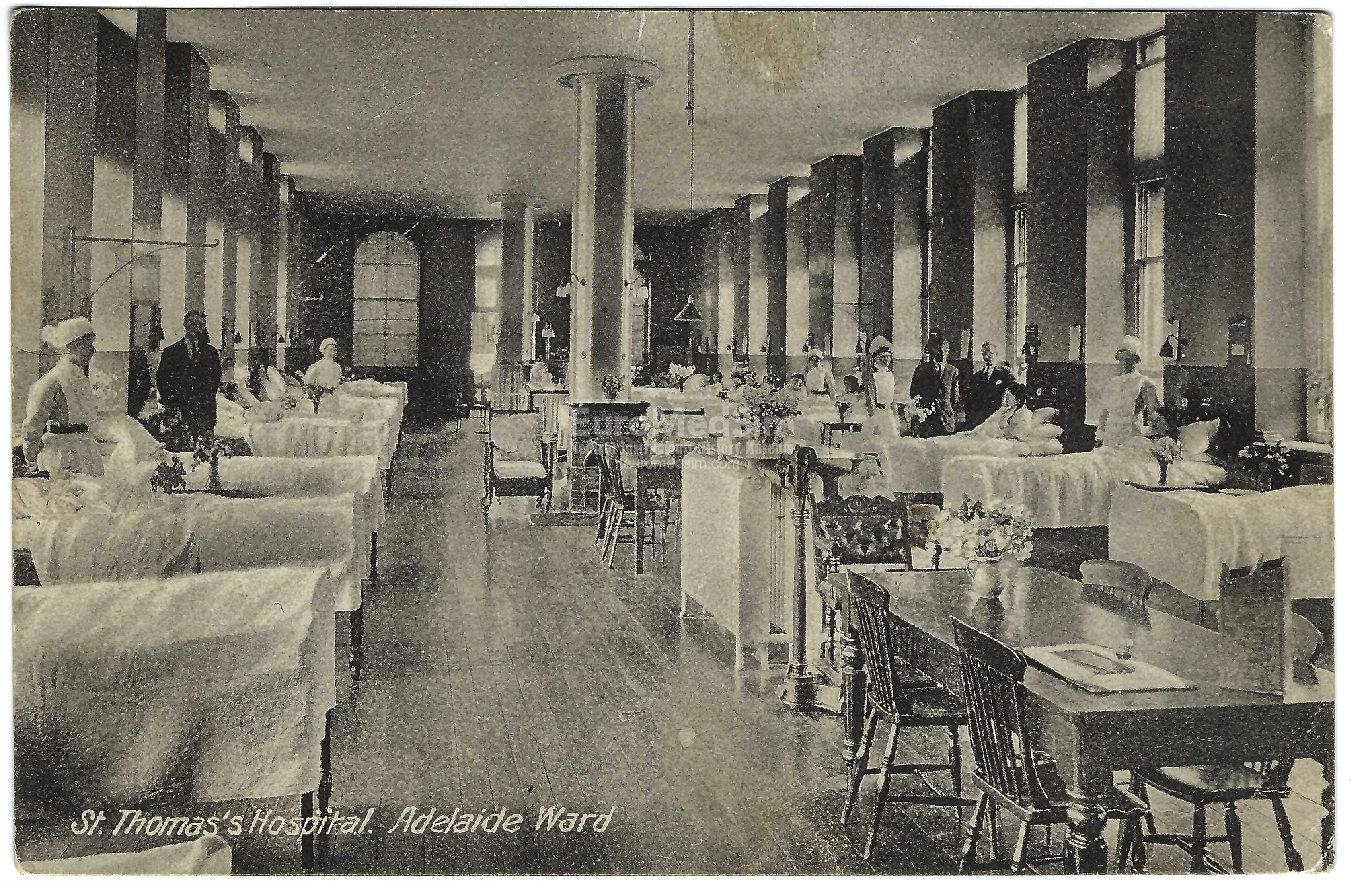 St Thomas's Hospital, London. Adelaide Ward. Postcard, ca 1910