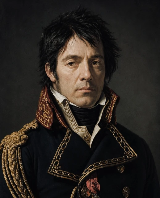 Dominique-Jean Larrey in age of 27 years. An AI-image prompted by author based on the portrait by Anne-Louis Girodet de Roussy-Trioson, 1804