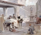 Ambroise Paré au siège de Metz – oil on canvas painting (1888) by Théobald Chartran (1849-1907)