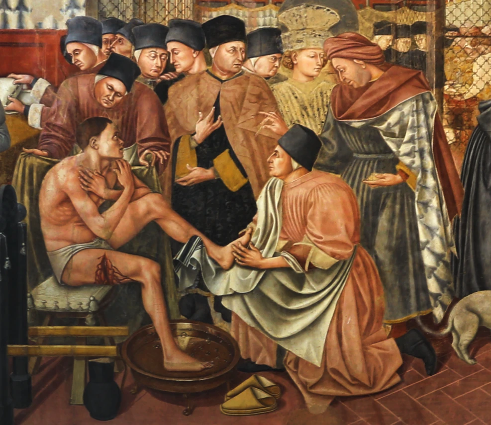 Fragment of The Care of the Sick, a fresco by Domenico di Bartolo