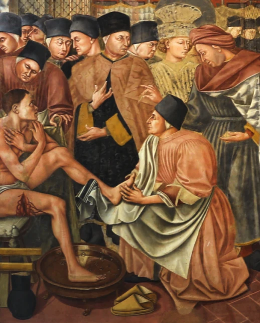 Fragment of The Care of the Sick, a fresco by Domenico di Bartolo