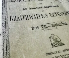 The cover of the Quarterly Epitome of American Practical Medicine and Surgery. W.A. Townsend Publisher, New York, 1881, Volume II, Part VII, September