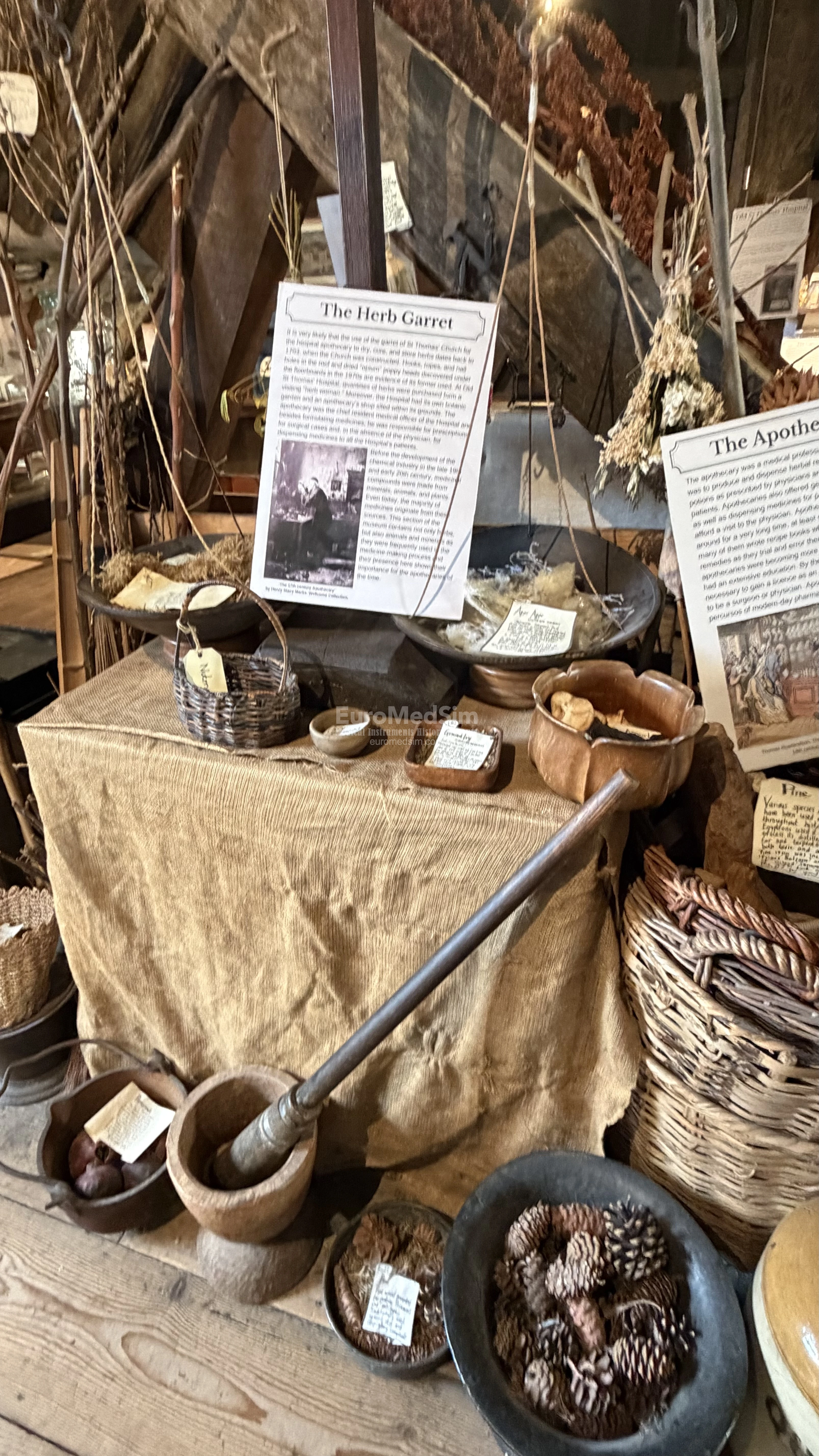 The Herb Garret in the St Thomas Church was a part of Apothecary in the hospital. The Old Operating Theatre Museum and Herb Garret in London