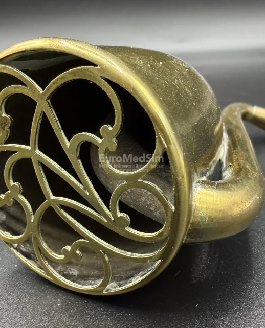 Brass Trumpet Hearing Aid. Type: London Dome (Swan shape). English, c. 1880