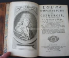 Title pages of the book "Cours d'opérations de chirurgie démontrées au Jardin Royal par M Dionis", Paris 1773