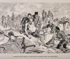 Ambroise Paré, on the battlefield using a ligature for the artery of an amputated leg of a soldier. Wood engraving by Charles Maurand after Edmond Morin (1824-1882). Wellcome Collection, UK