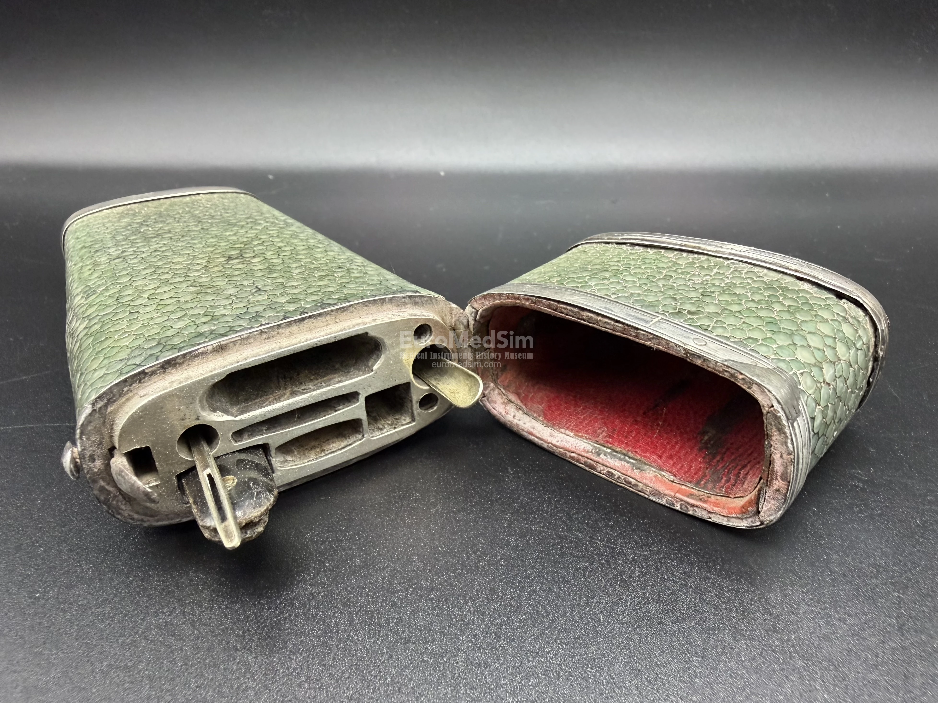 A British surgeon’s everyday or travel case, covered in traditional green shagreen, England, ca. 1800
