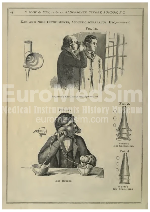 Brunton Othoscope illustrated in the Book of illustrations to S. Maw Son's Quarterly price-current, Great Britain (1869)