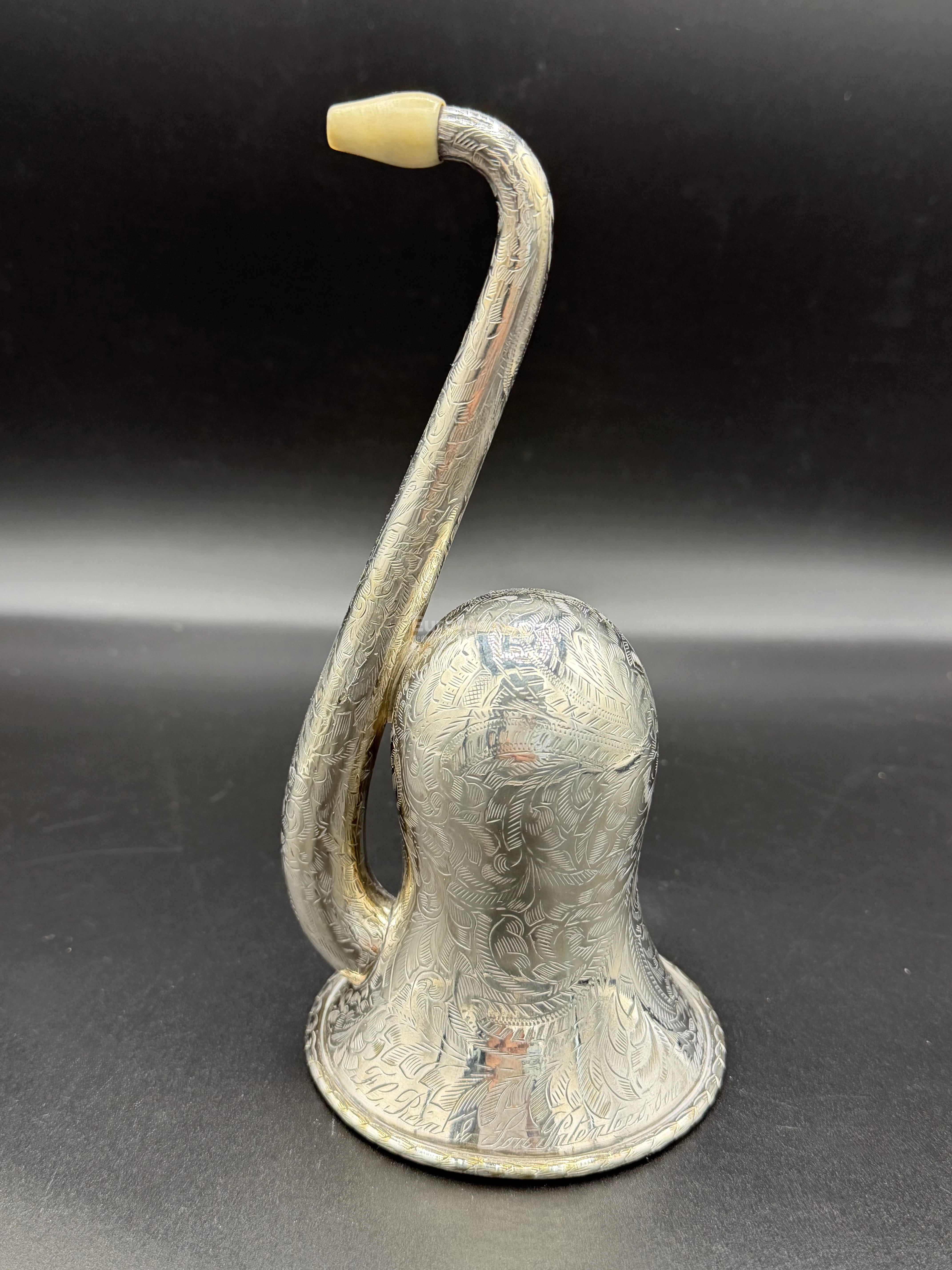 Engravings of the floral patterns on the 'London dome' Ear Trumpet (Hearing Aid) made by Rein & Sons, middle to end of 19 cent.