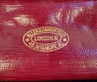 Trade mark on the surgical instrument case of Allen & Hanburys with address at 18 Wigmore Str. Credit by White Rose Trading Post at eBay