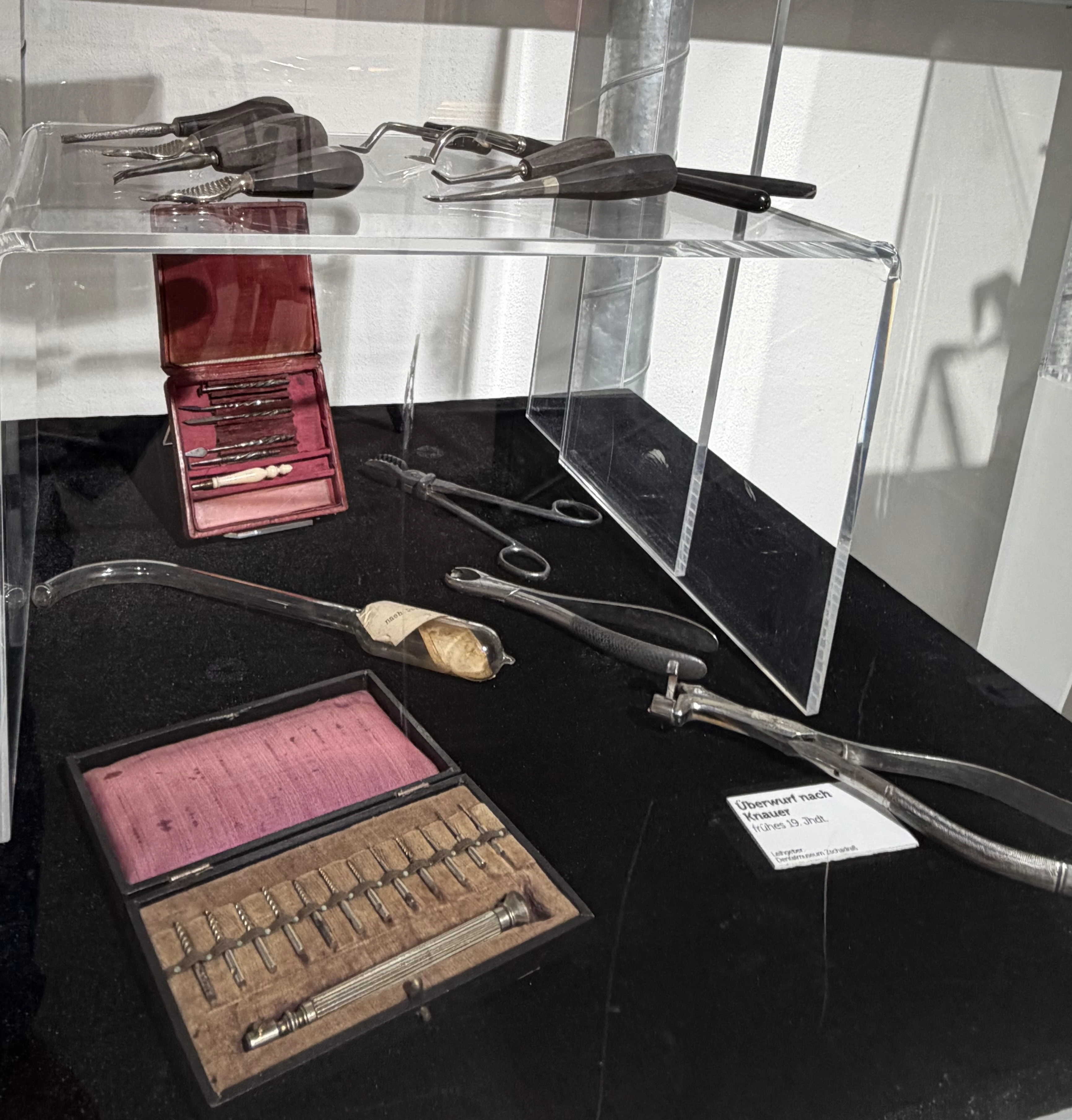 Antique dental instruments in the Zahnmuseum (Dental Museum) in Linz, Austria