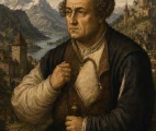 Paracelsus, Aureolus Theophrastus Bombastus von Hohenheim. AI-image based on the woodcut from 1540
