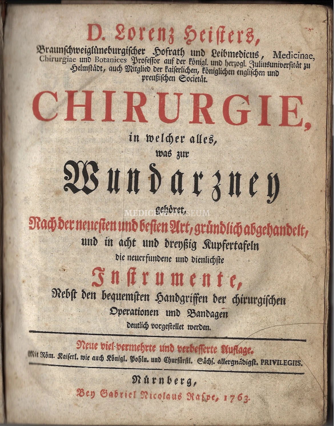 Chirurgie 1673 Lorenz Heister Title Page