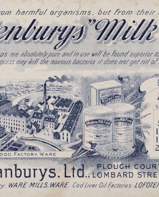 Promotional Calendar of the Allen & Hanburys Milk Food with address at Lombard Str, the year 1905. Credit: Wellcome Collection, London
