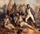Painting by Charles-Louis Muller (1815–1892). Larrey performing surgery on the battlefield of Eylau on February 7, 1807 (Paris, Académie Nationale de Médecine).