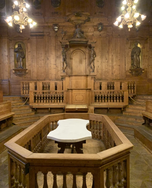 Anatomical Theatre, known as Teatro Anatomico, nestled in the Palazzo dell’Archiginnasio, Bologna University, Italy