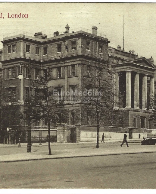 St. George’s Hospital in London. Postcard sent on April 2, 1908