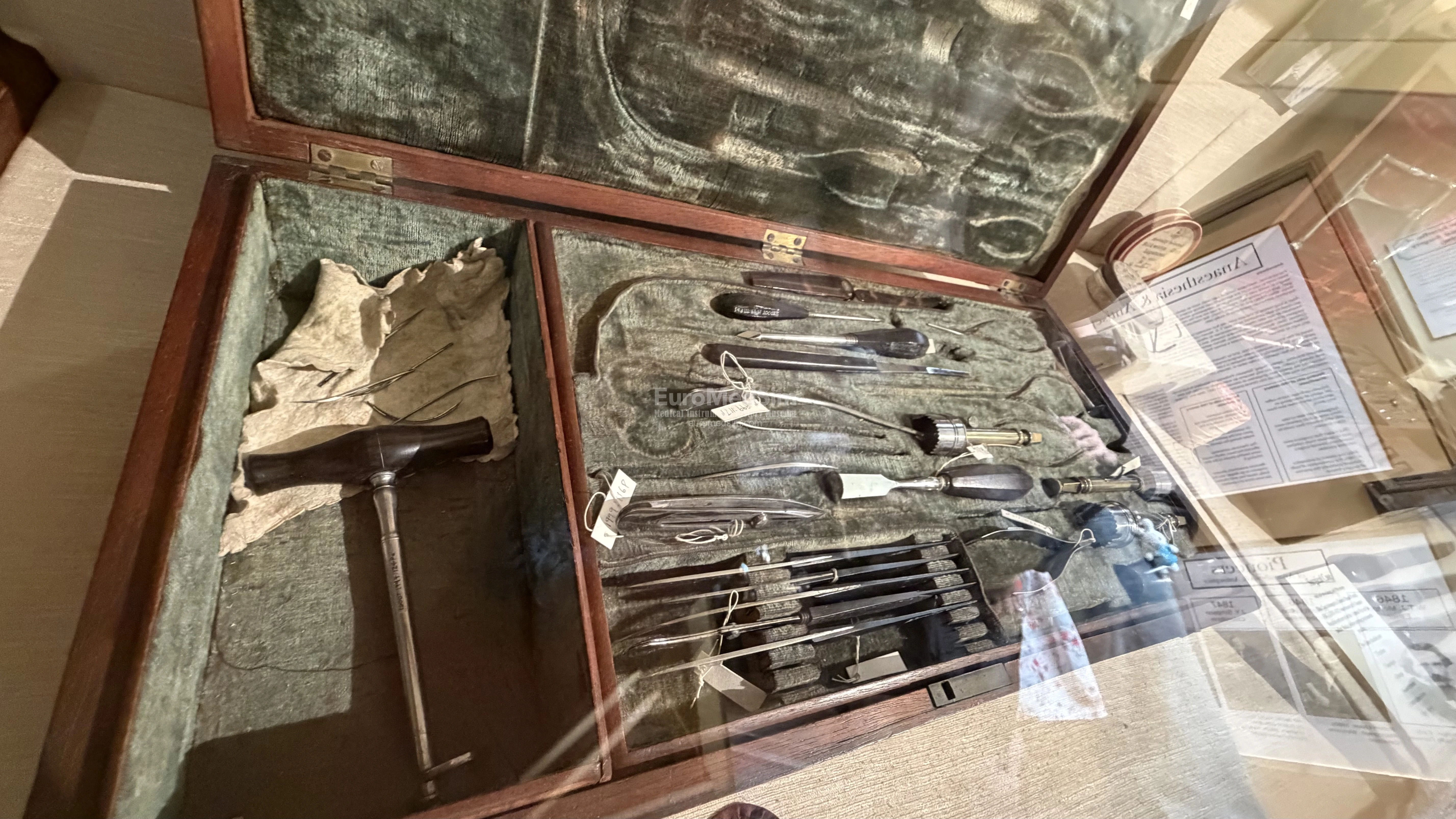 Set of neurosurgical instruments at the Old Operating Theatre Museum and Herb Garret in London