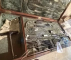Set of neurosurgical instruments at the Old Operating Theatre Museum and Herb Garret in London
