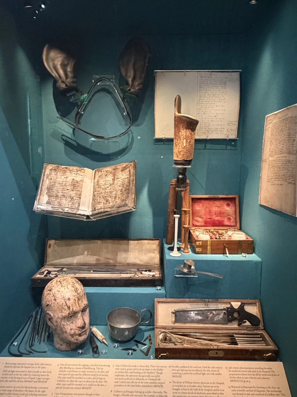 Variety of the exhibits in the St Bartholomew's Hospital Museum