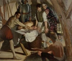 Ambroise Paré: Surgery Acquires Stature, from “The History of Medicine”, ca. 1952. Robert Thom, oil on canvas (109 x 88 cm).  From the collection of Michigan Medicine, University of Michigan, Gift of Pfizer, Inc.