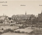 Weisenhaus, Mutterhaus and Krankenhaus of the Diaconate in Kaiserswerth a. Rh. (Diakonissie). Germany, 1917. Recto of the Postcard. Digitally restored image. Source: EuroMedSim
