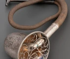 Conversation tube hearing aid, silver plated bras, bell diameter 14,6 cm, tube length 64 cm. F.C. Rein and Son, ca. 1880, London. Credit: Science Museum, London