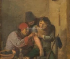 Dorfchirurg (Das Gefühl) – engl. Village Surgeon (The Feeling) by Adriaen Brouwer (1605/6–1638), Flemish artist. Source: Munich Alte Pinakotheka